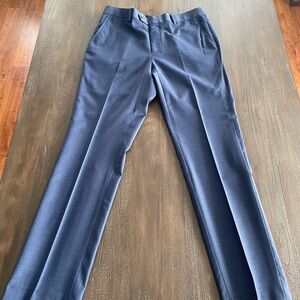Men's Blue Wool Dress Pants